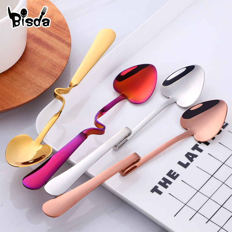 Gold Cutlery Flatware - Colher de café pendurada em aço