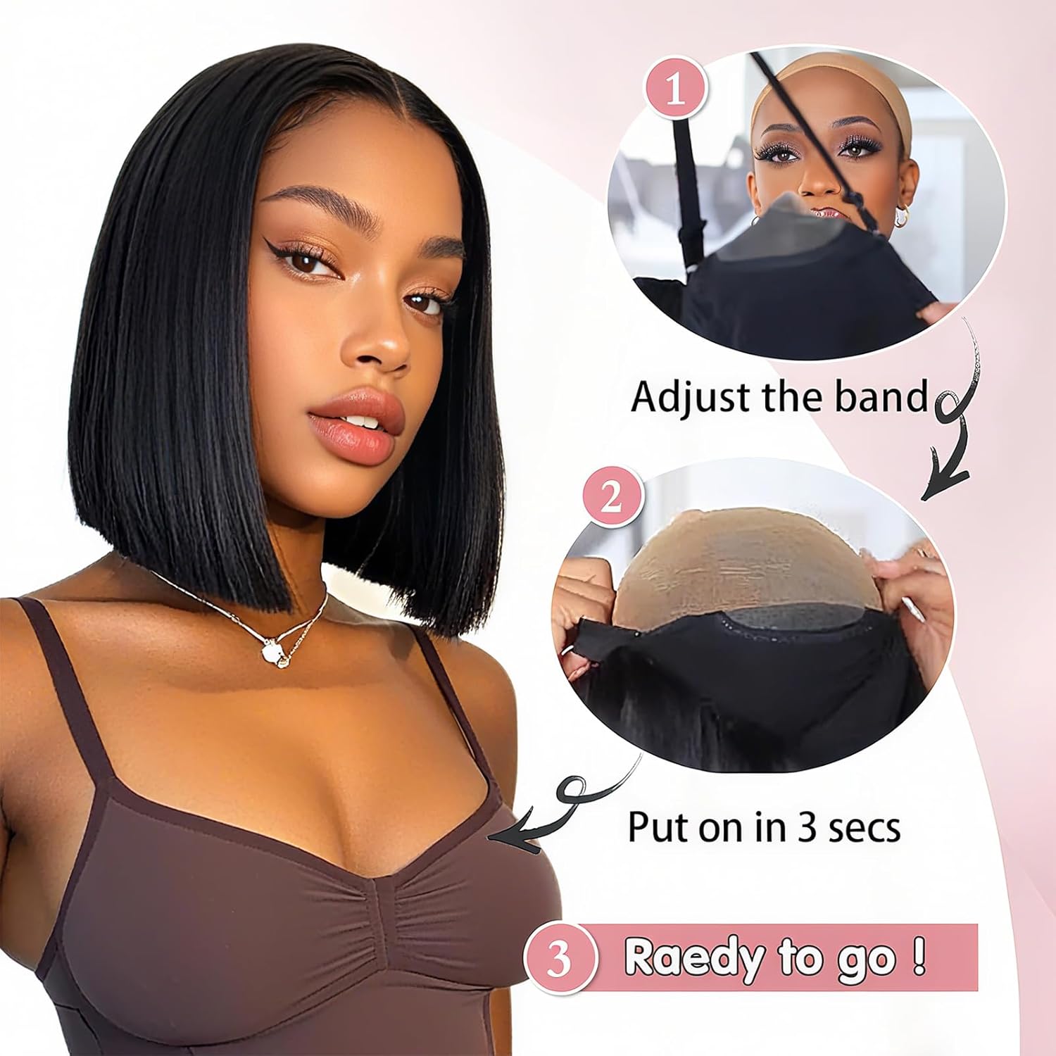 Smilegirl, peruca curta estilo - Luxury Lifestyle Hair avaliação e preço