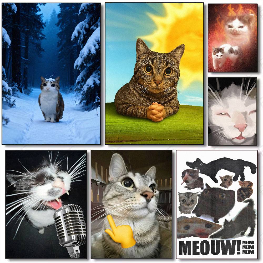 Pôster de MEME de Gato Grande, - Luxury Lifestyle Wallpaper avaliação e preço