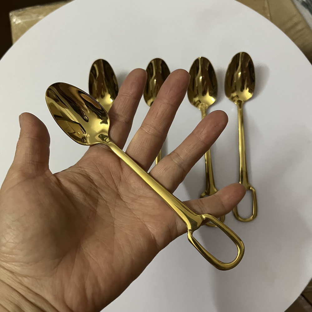 Talheres De Aço Inoxidável Com - Gold Cutlery Flatware avaliação e preço