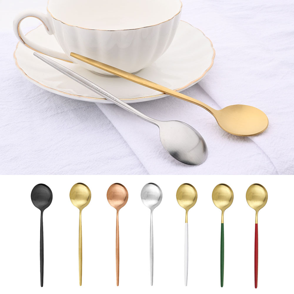 6 pçs pequeno matte colher chá - Gold Cutlery Flatware avaliação e preço