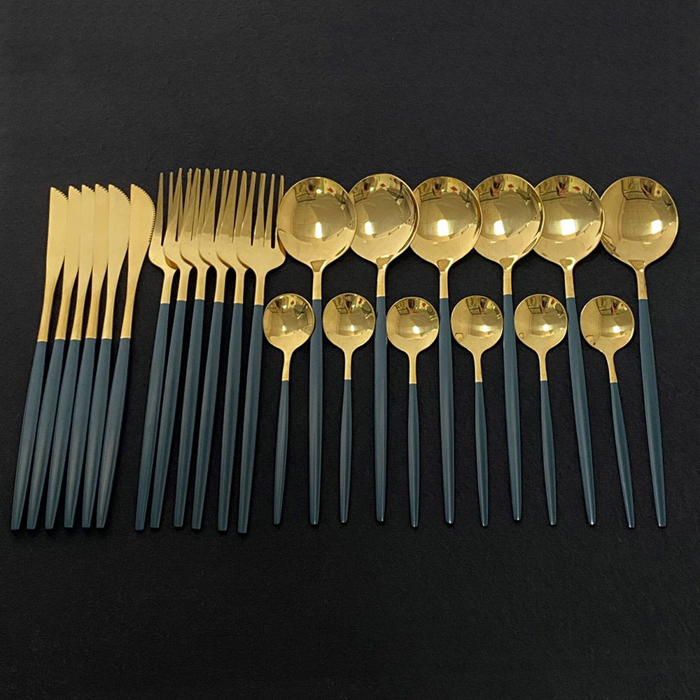 Aço inoxidável colorido Dinner - Gold Cutlery Flatware avaliação e preço